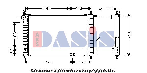AKS DASIS Радиатор, охлаждение двигателя 510014N